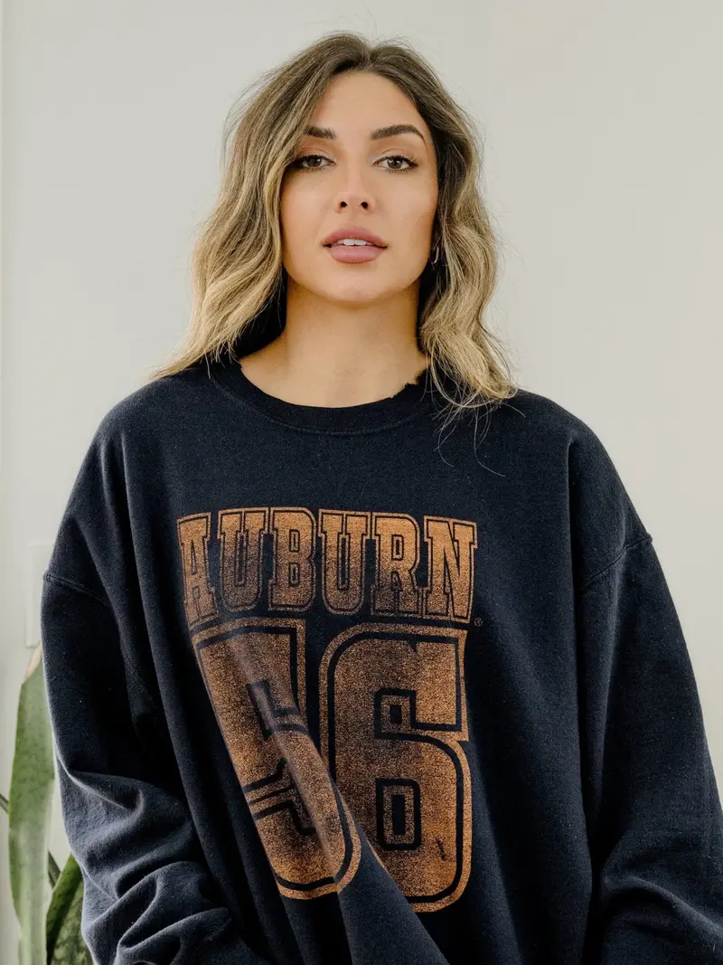 Auburn Tigers Player Navy Thrifted Sweatshirt 1