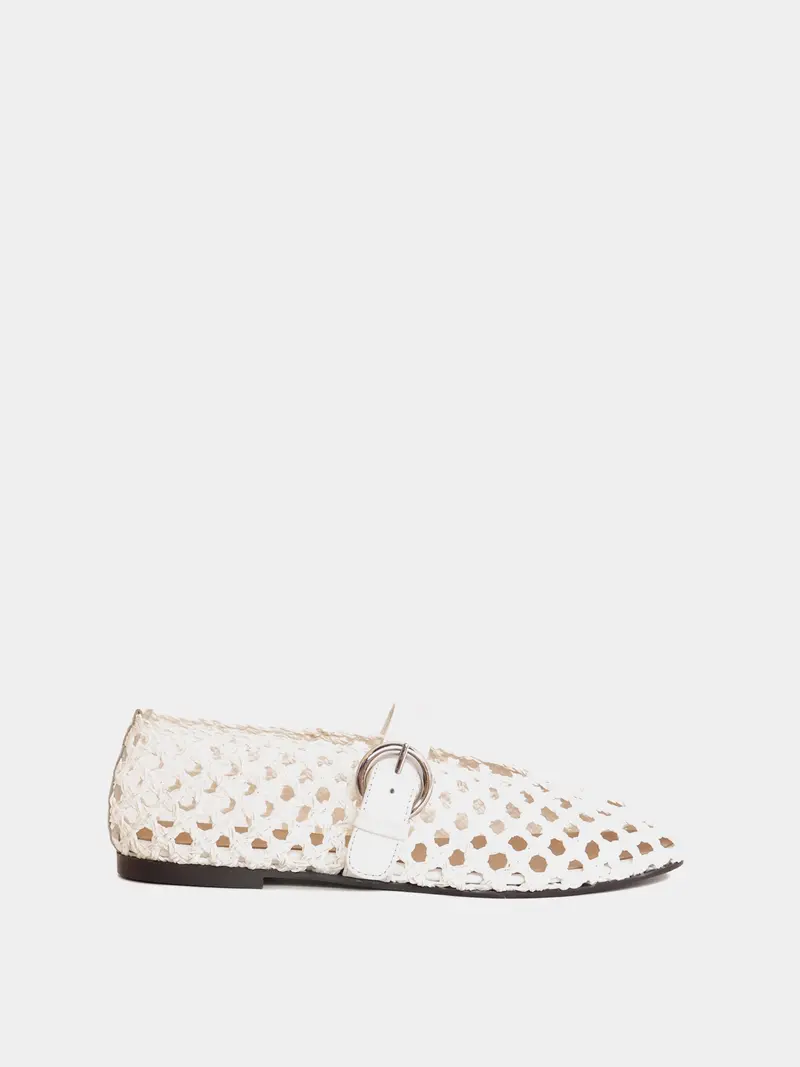 Aveiro Cream Woven Ballerina 1