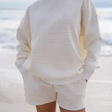 Baby Yellow And White Big Striped Mockneck Sweatshirt 1