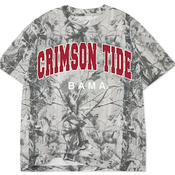 Bama Crimson Tide Filled Gault Black/White Camouflage Tee 1