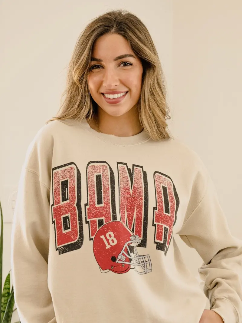 Bama Helmet Fade Sand Thrifted Sweatshirt 1
