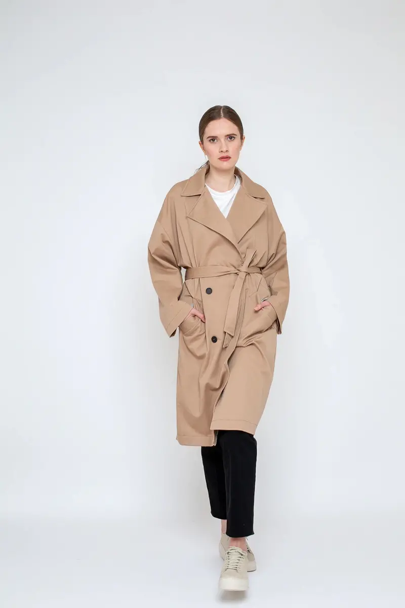 Bara Studio Kara Trench Coat - Printed Copy Shop (+£7.00) 1