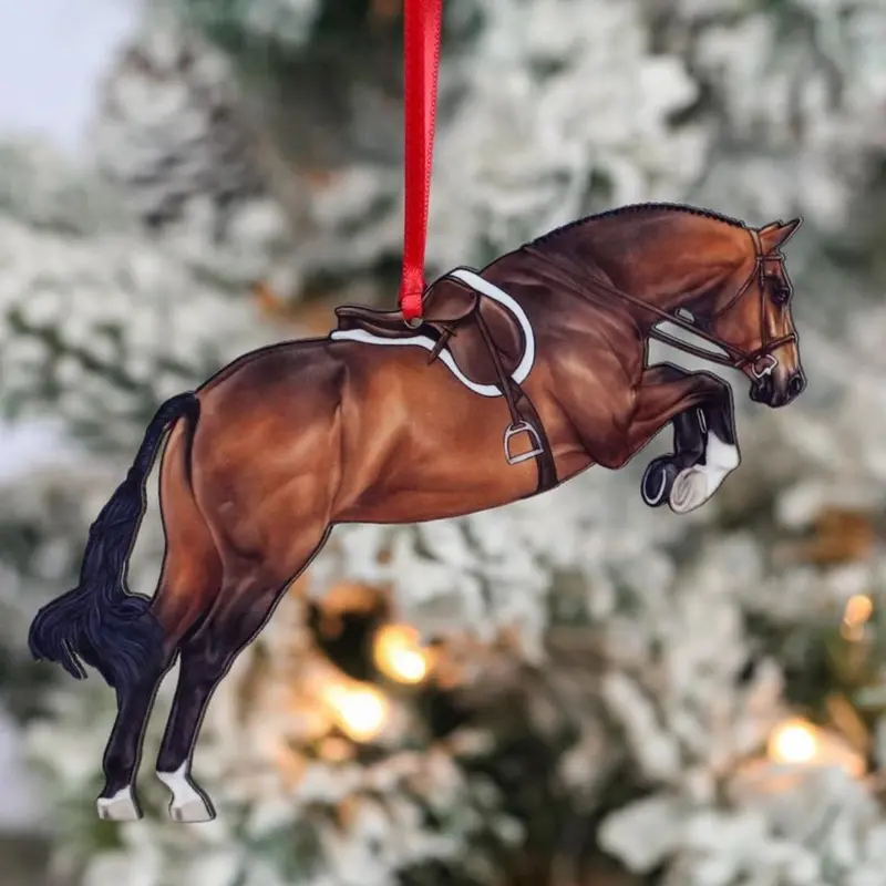 Bay Hunter Jumper 'Takeoff' Horse Ornament 1