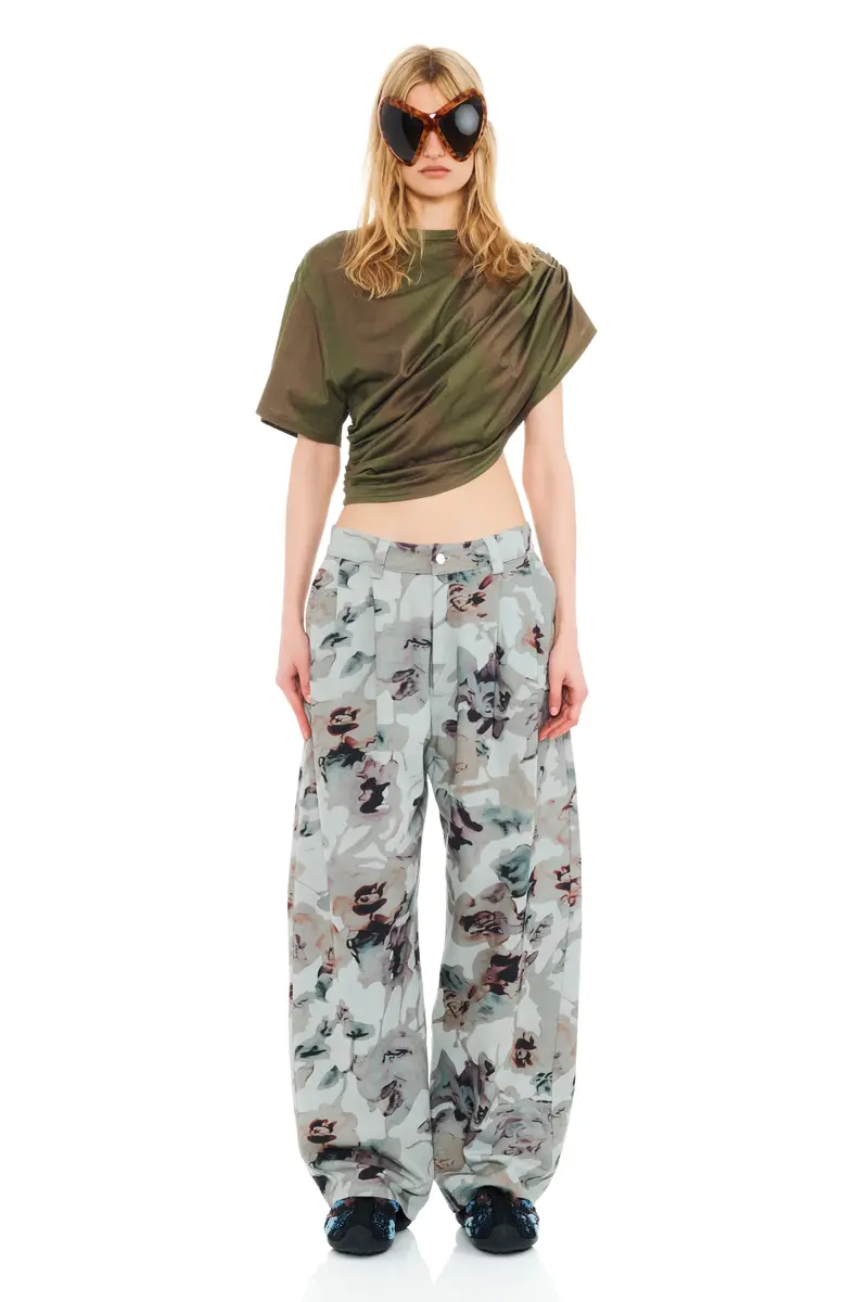 Beige Watercolor Roses Catchfly Pant 1