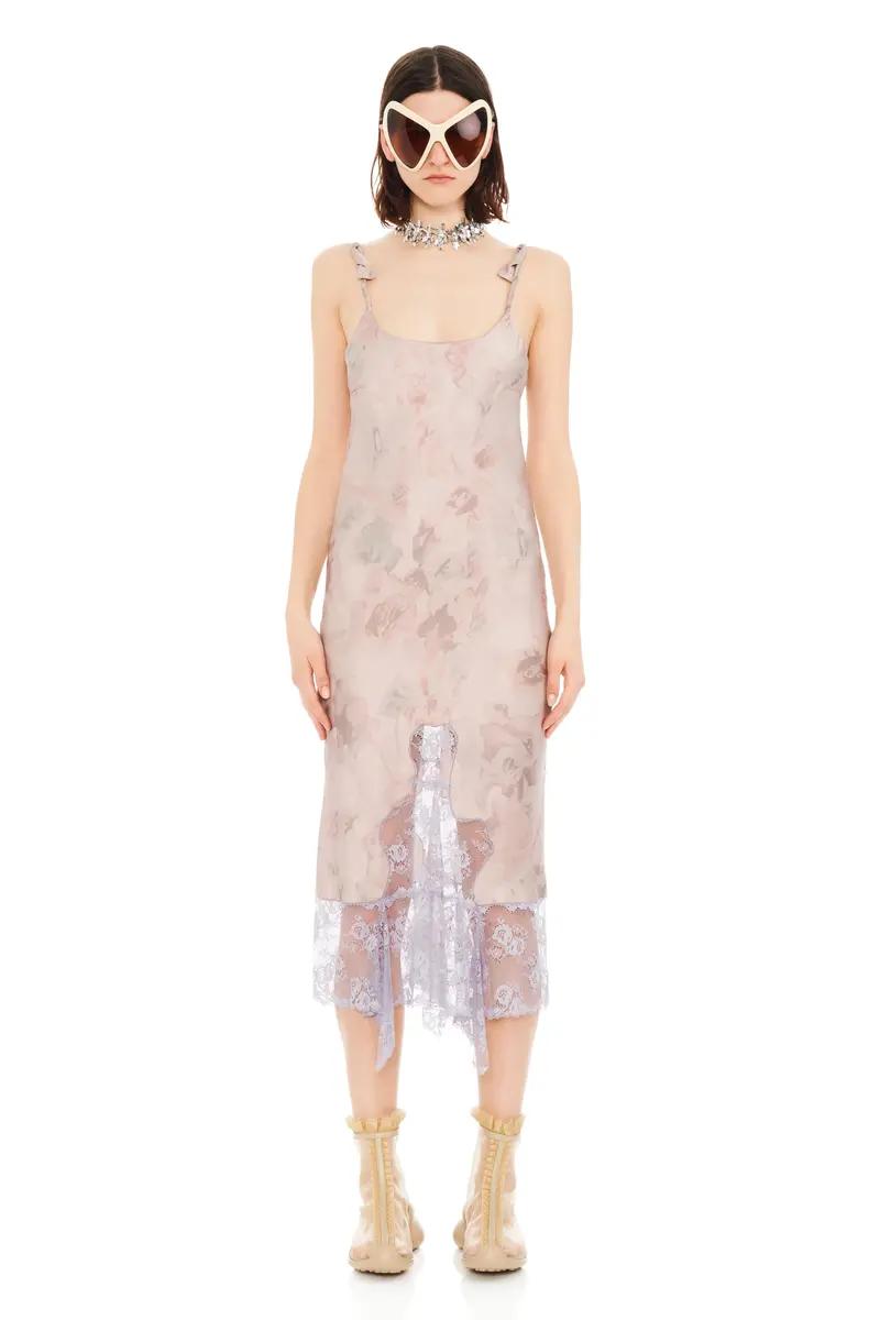 Beige Watercolor Roses Cypress Dress 1