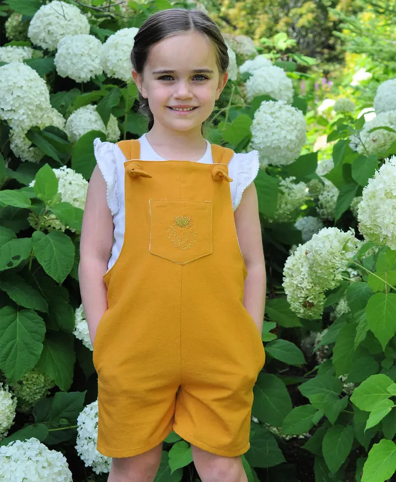 Below The Kōwhai Baby/Child Tipa Dungarees 1