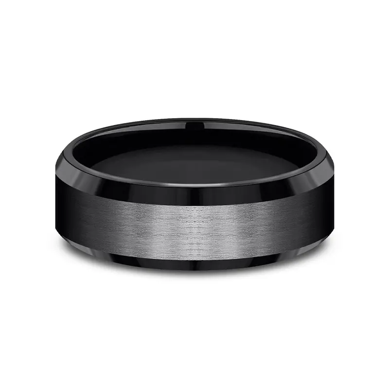 Benchmark® Beveled Edge Black Titanium Men's Band 1