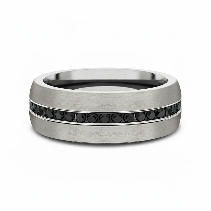 Benchmark® Black Diamond Grey Tantalum Men's Band 1