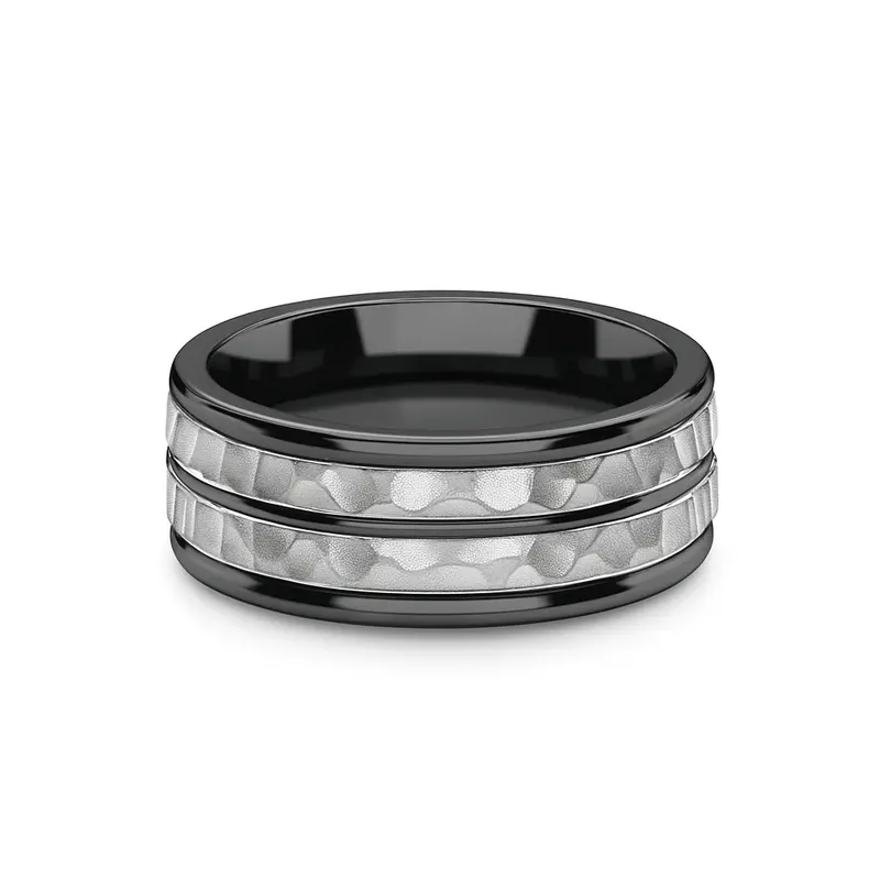 Benchmark® Striped Hammer Finish Men's Band 1