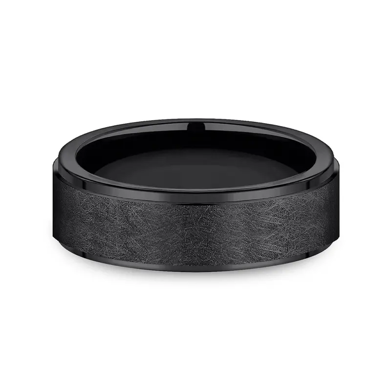 Benchmark® Wave Finish Black Titanium Men's Band 1