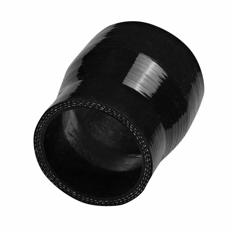 Black 2 3/4"-3" Straight Reducer Silicone Coupler Hose 70-76Mm Exhaust Pipe 1