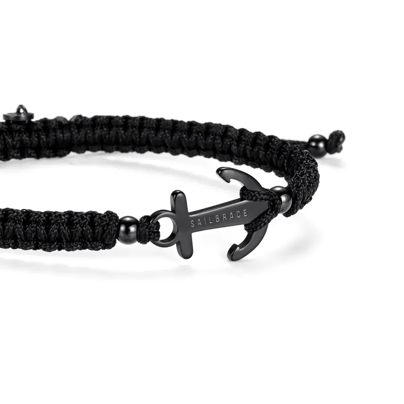 Black Anchor Braided Bracelet 1