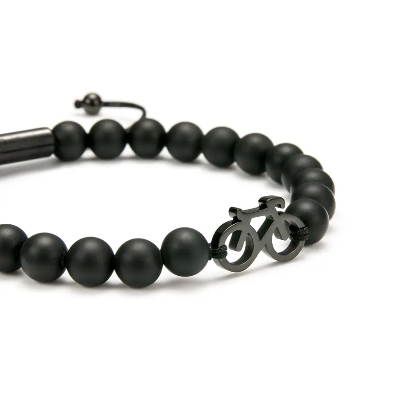 Black Bike Beaded Bracelet 1