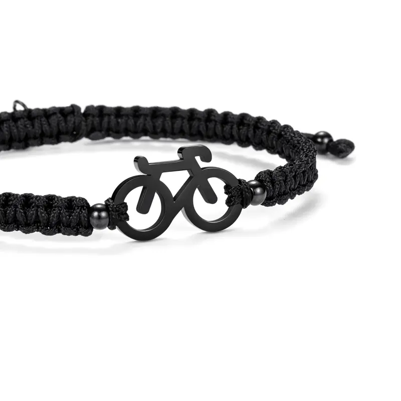 Black Bike Braided Bracelet 1