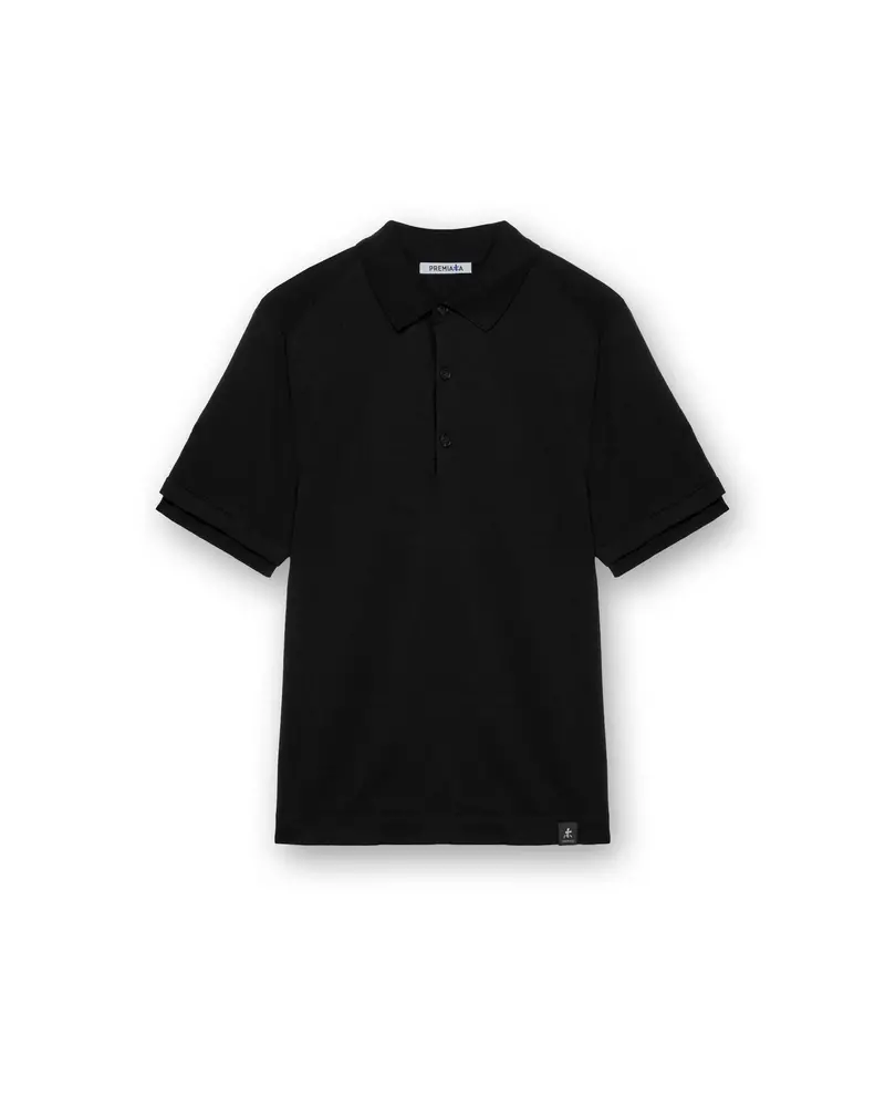 Black Cotton Polo Shirt 1