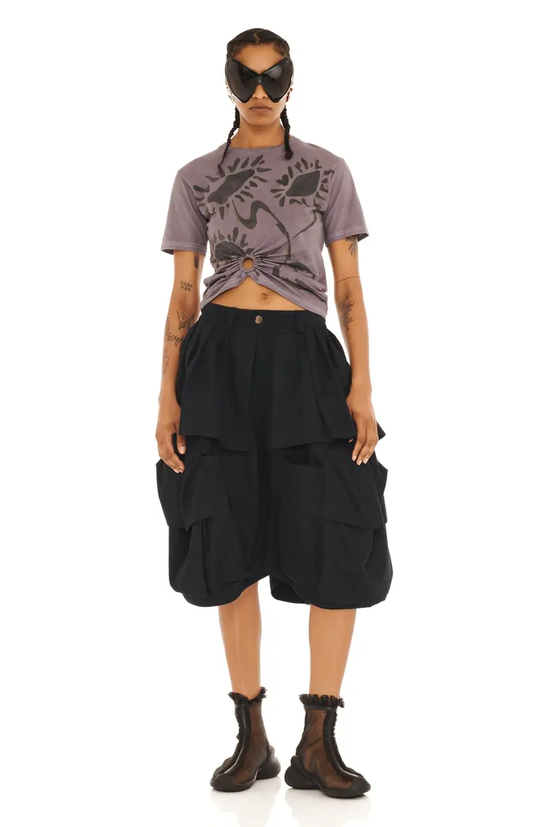 Black Denim Hazel Cargo Short 1