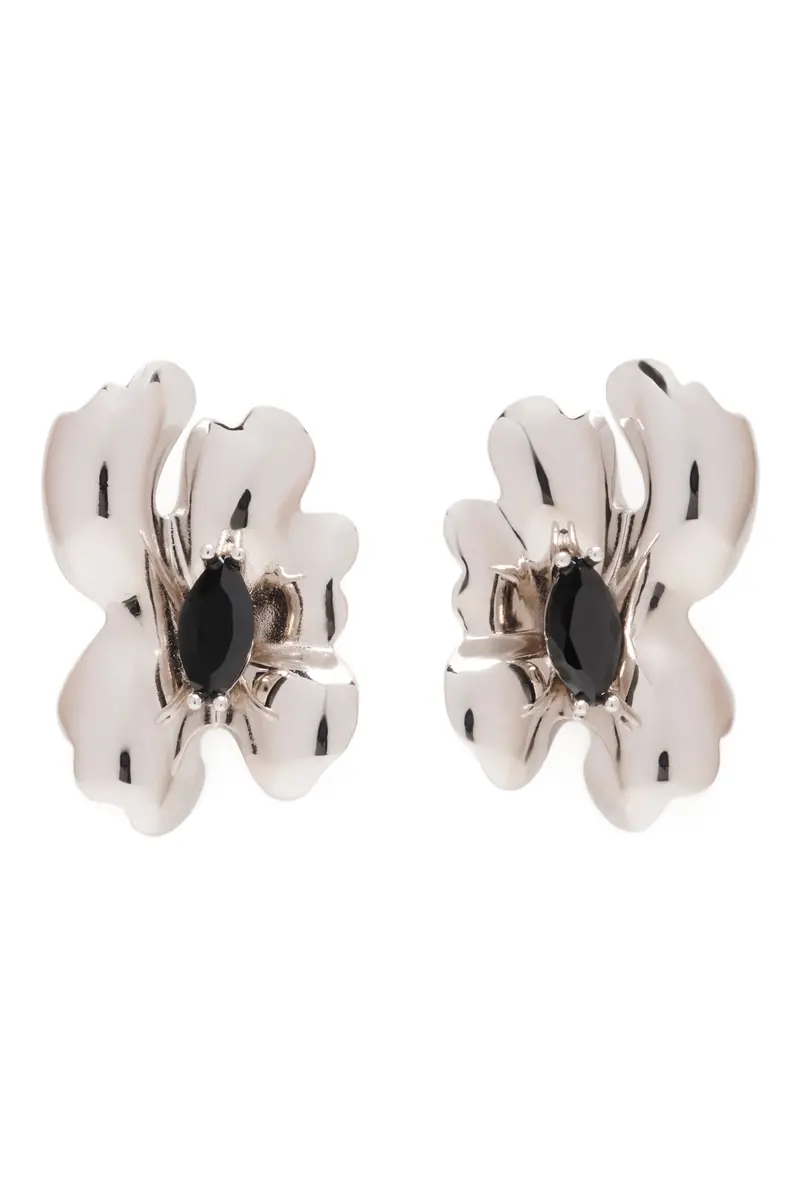 Black Diamond Molten Flower Earring 1