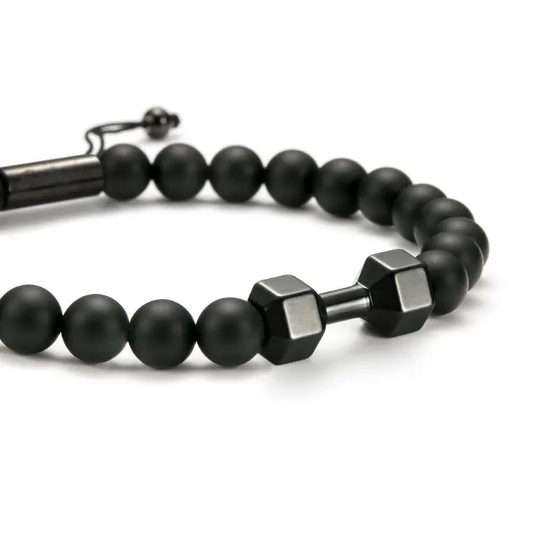Black Gym Beaded Bracelet 1