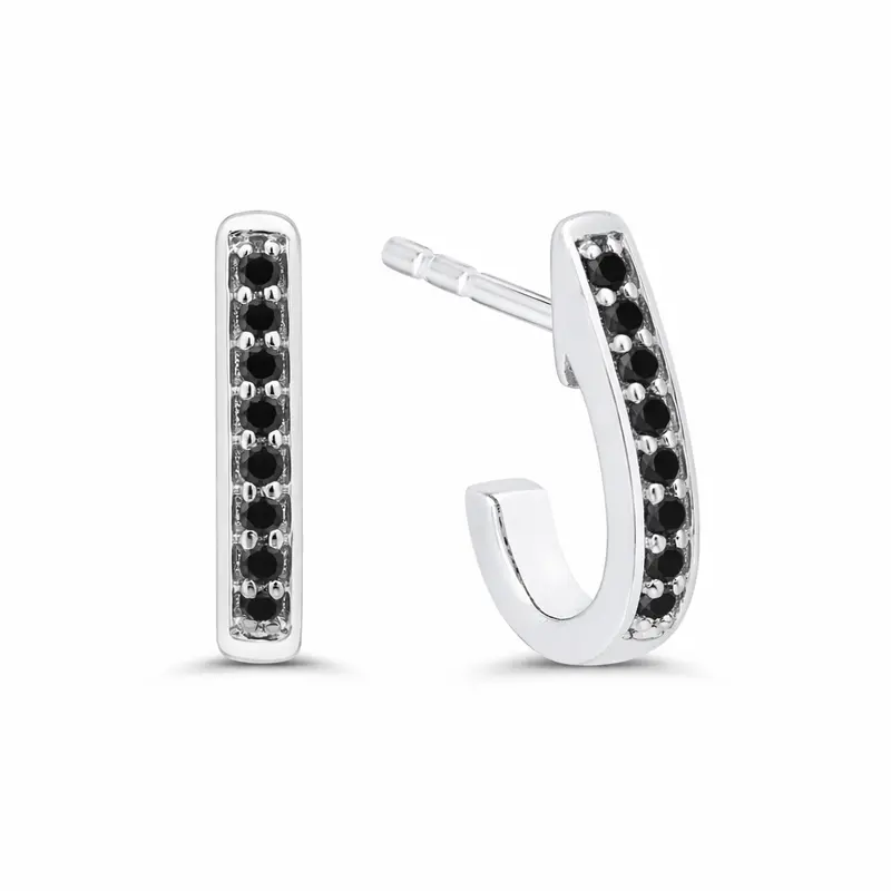 Black Ice Diamond J Drop Earrings 1