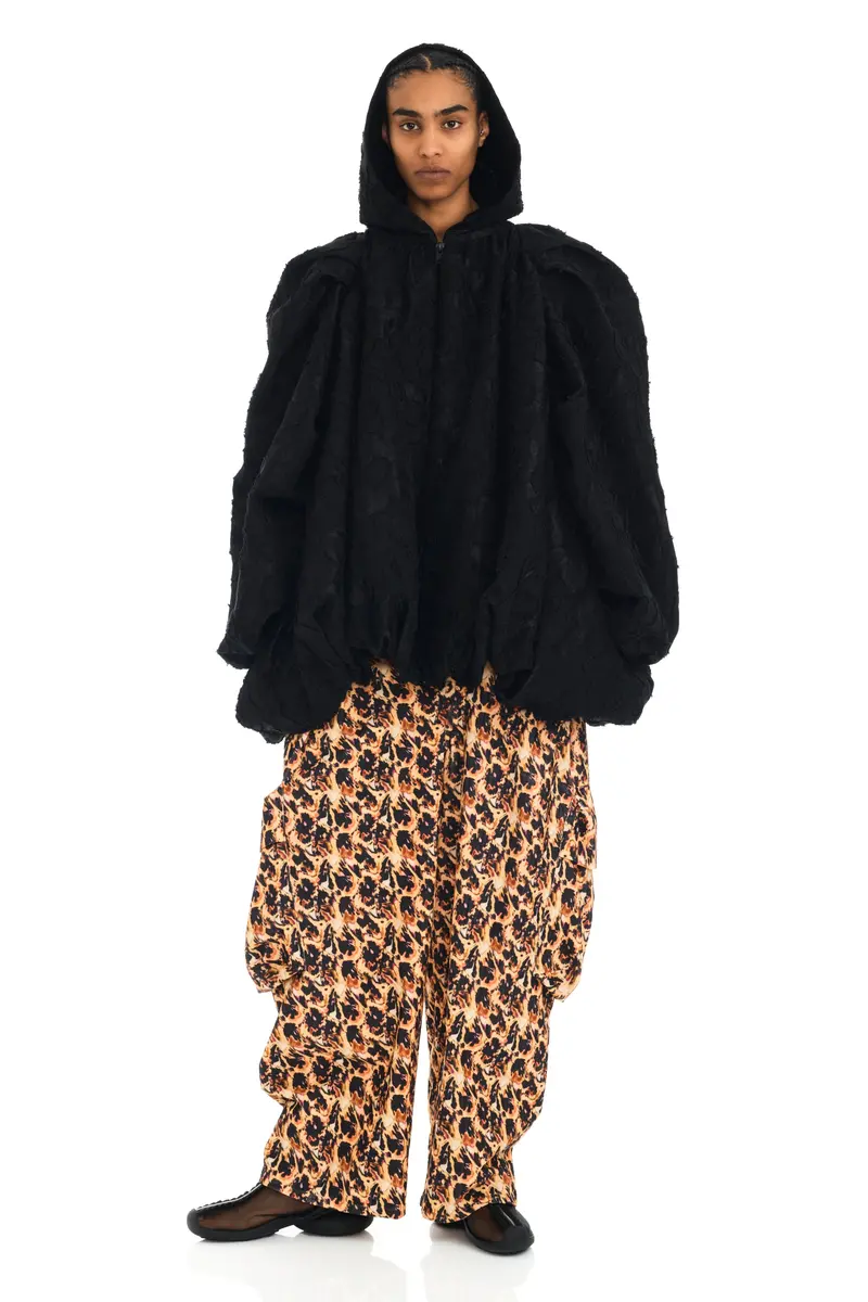 Black Jacquard Pillow Coat 1
