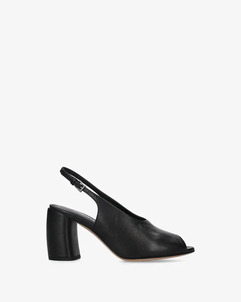 Black Leather Sandals With Heels 1