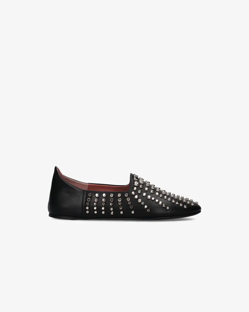 Black Leather Studded Shoes 1