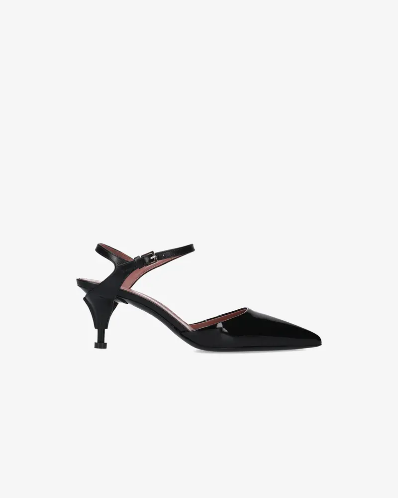 Black Patent Leather And Black Calf Mules 1