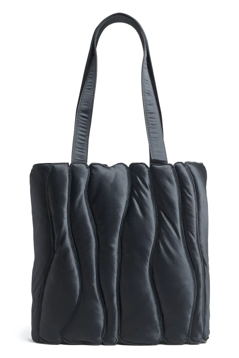 Black Satin Caterpillar Tote 1