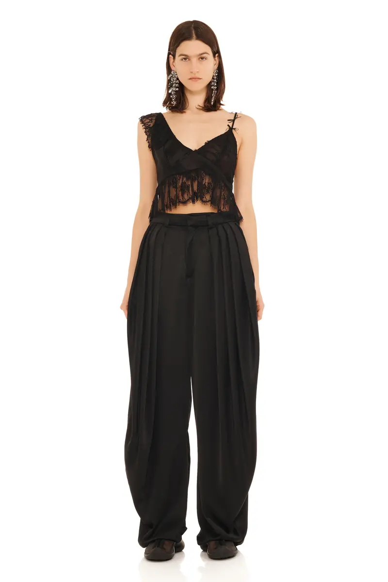 Black Satin Simone Pant 1
