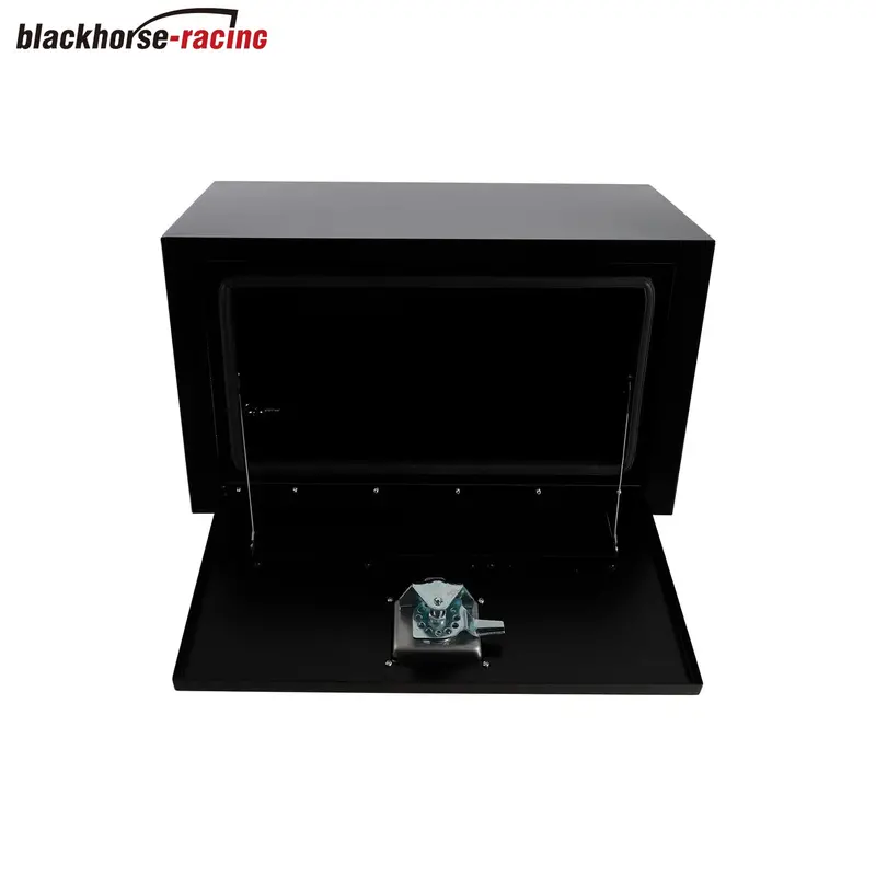 Black Steel Underbody Truck Tool Box With T-Handle Lock,Heavy Duty Truck Tool Box Truck Storage Organizer Tool Box Chest For Storage Smooth Surface,Waterproof-24"X 12"X 14" Inch 1