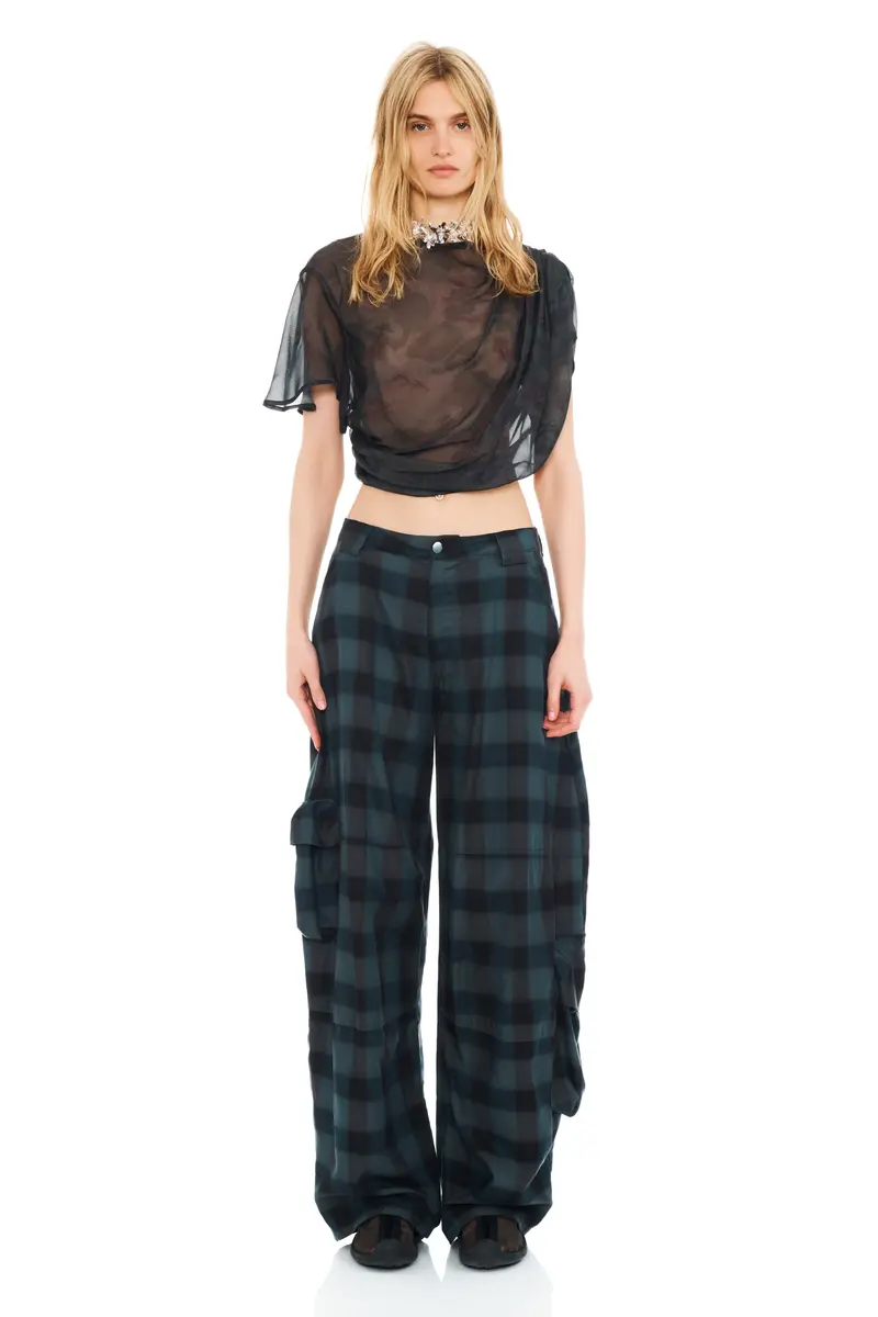 Black Watercolor Roses Eva Draped Top 1