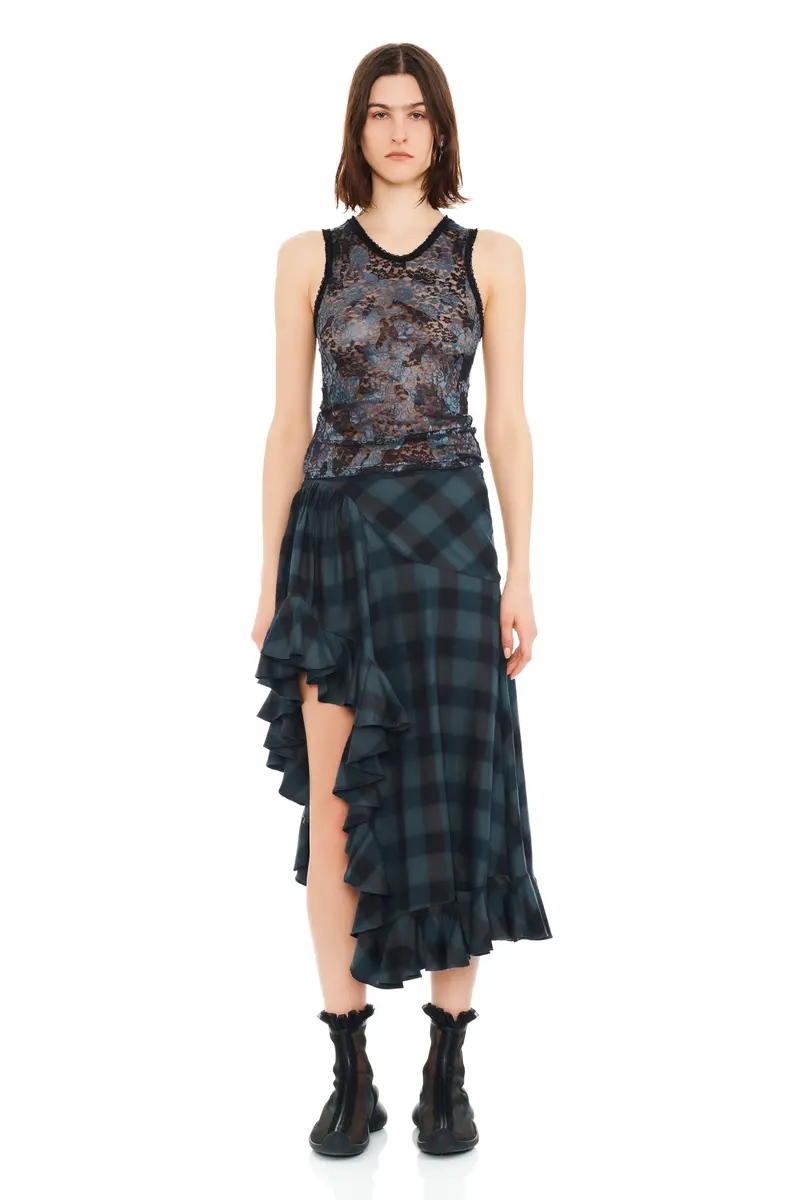 Black Watercolor Roses Lace Dachi Top 1