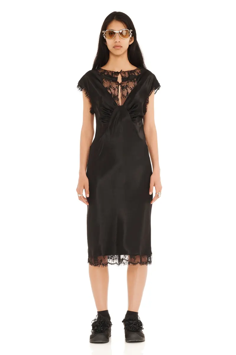 Black Waterlily Midi Dress 1