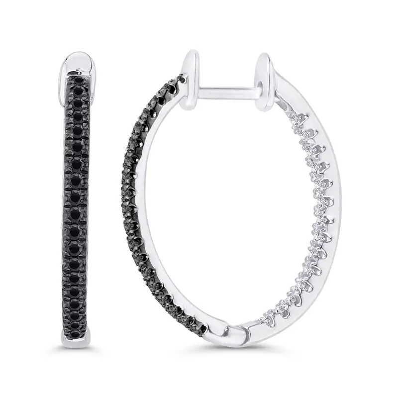Blackice Infusion Diamond Hoop Earrings 1