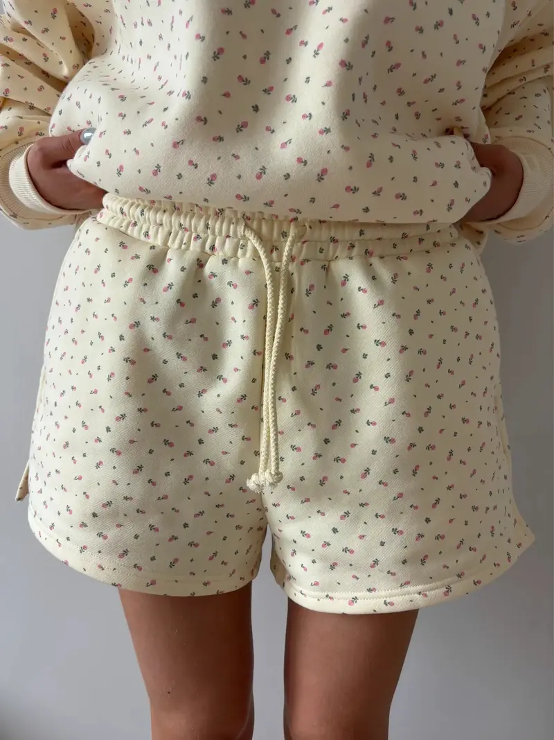 Blank Toasted Cream Roses Shorts 1