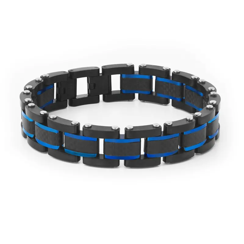 Blue Strike Carbon Fiber Bracelet 1