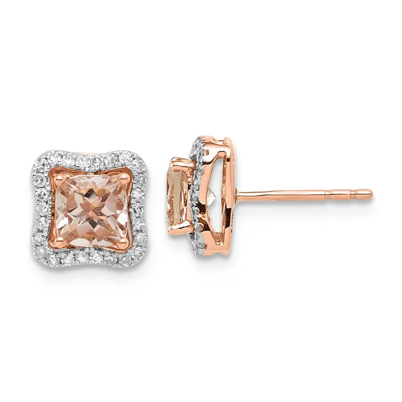 Blushfire Morganite Stud Earrings 1