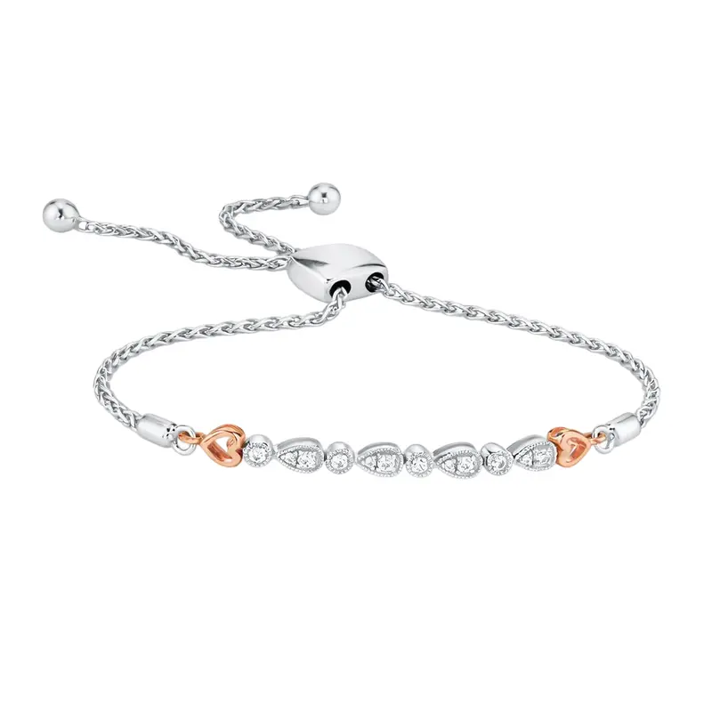 Blushing Heart Diamond Bolo Bracelet 1