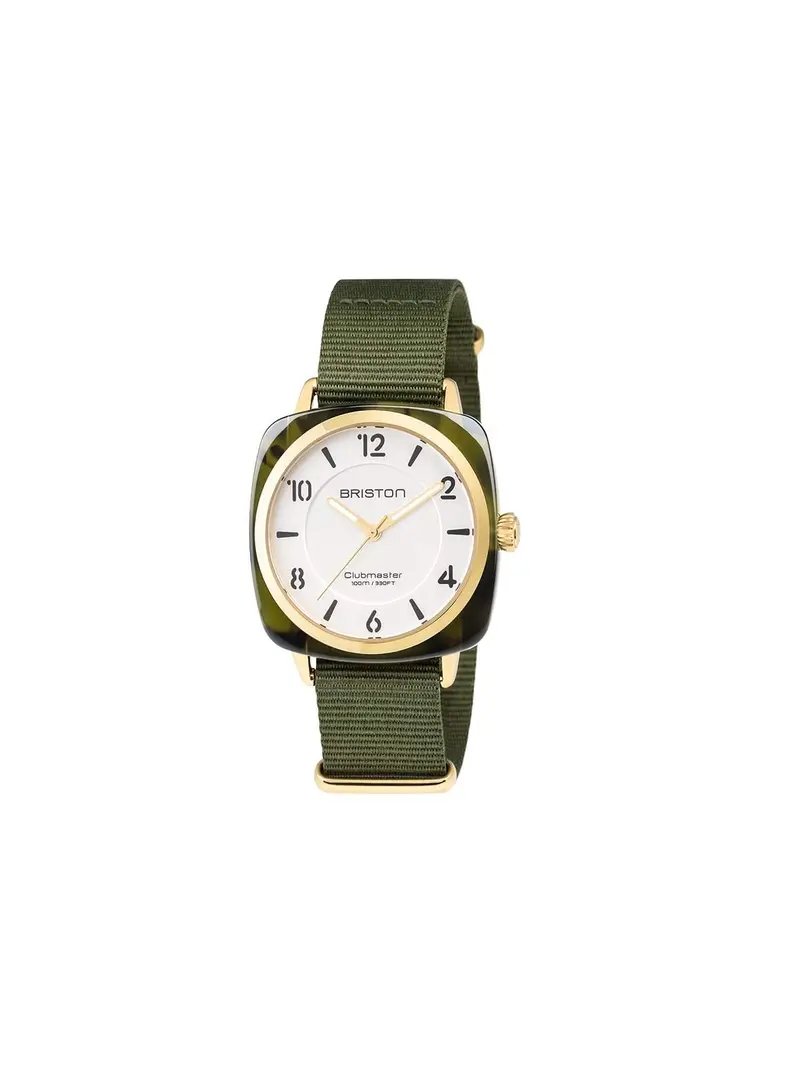 Briston Clubmaster Chic Acetate Hms Green Tortoise Shell Gold White Dial 36Mm 1