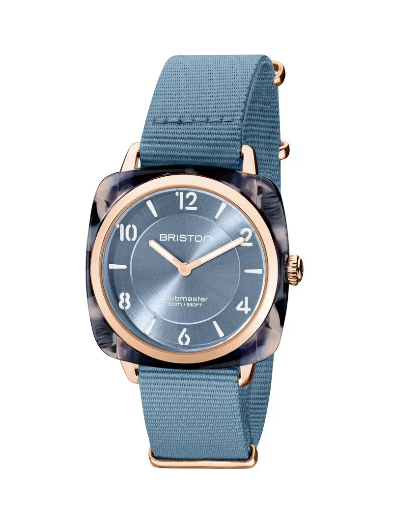 Briston Clubmaster Chic Acetate Hms Ice Blue Sunray Dial Rose Gold 36Mm 1
