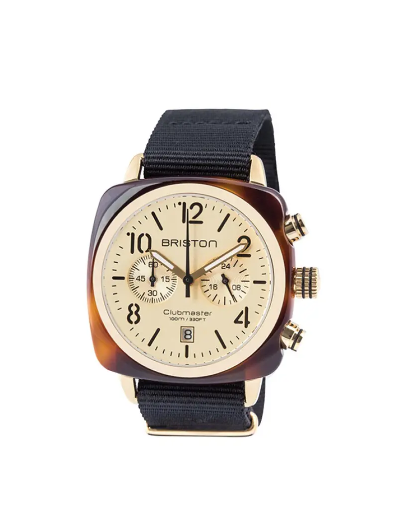 Briston Clubmaster Classic Acetate Chronograph Gold Pvd Champagne Dial 40Mm 1