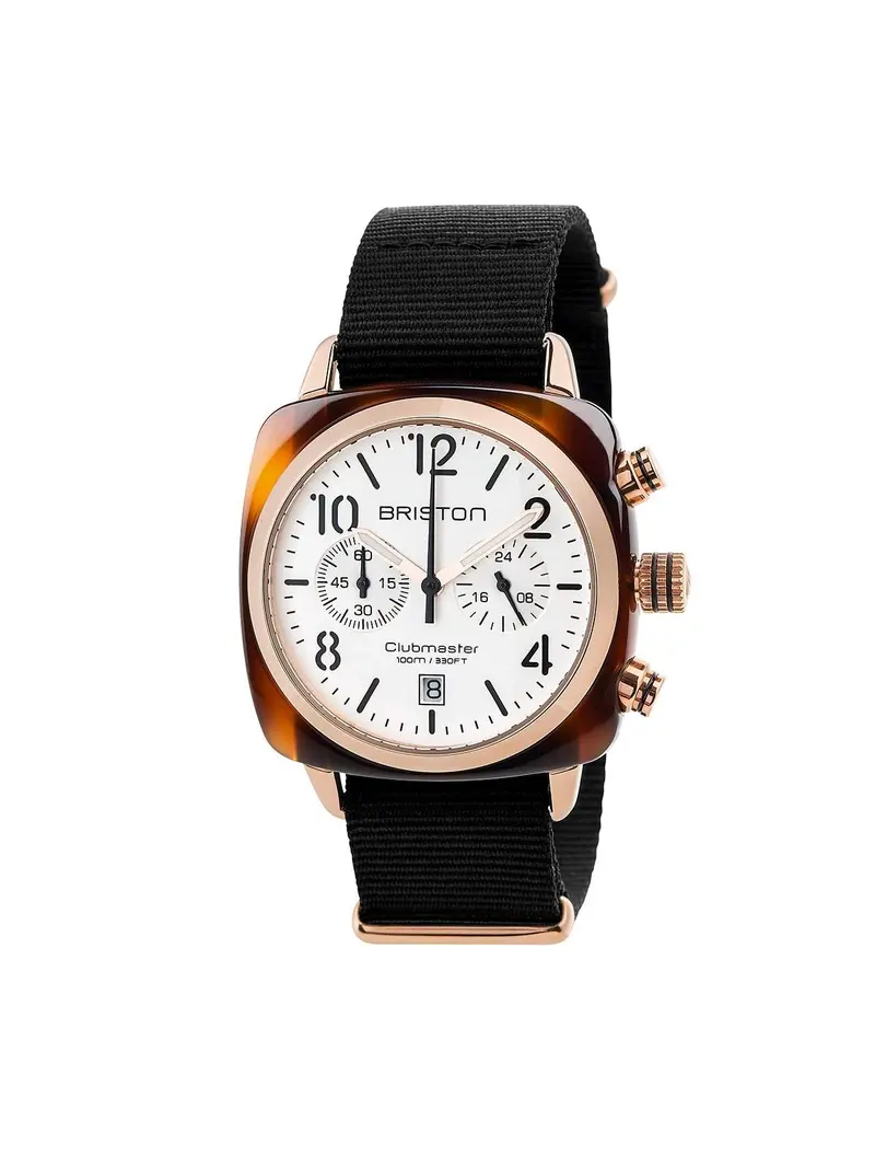 Briston Clubmaster Classic Acetate Chronograph Gold White Dial And Rose Gold 40Mm 1