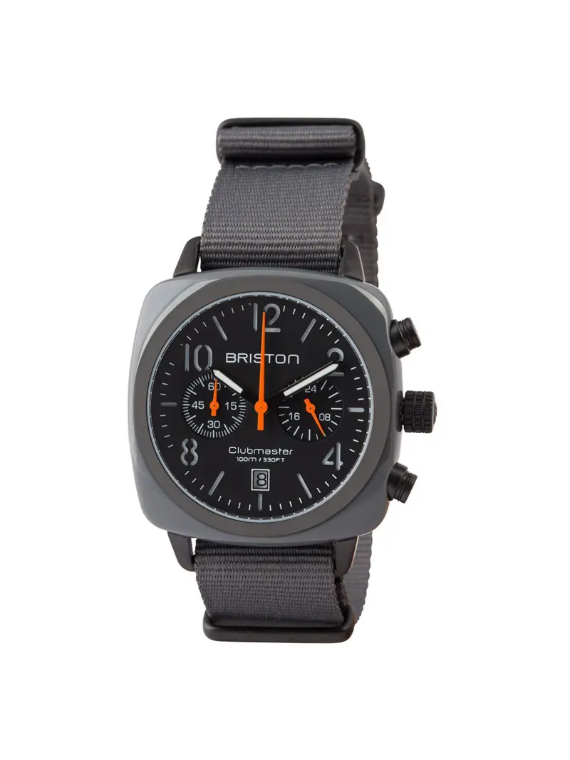 Briston Clubmaster Classic Acetate Chronograph Grey Military Pvd 40Mm 1
