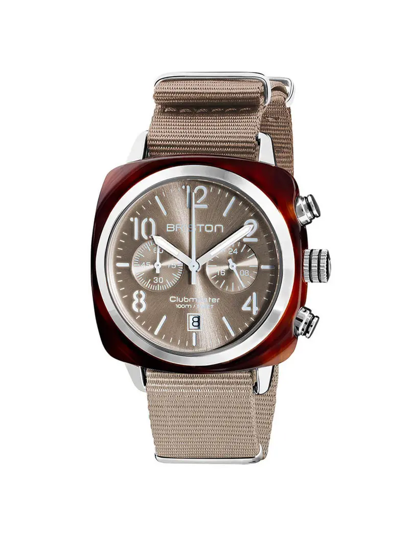 Briston Clubmaster Classic Acetate Chronograph Grey Taupe Sunray 40Mm 1