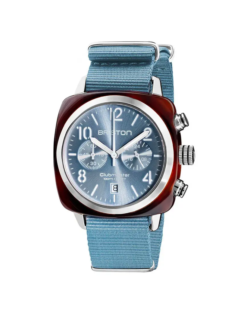 Briston Clubmaster Classic Acetate Chronograph Ice Blue Sunray 40Mm 1