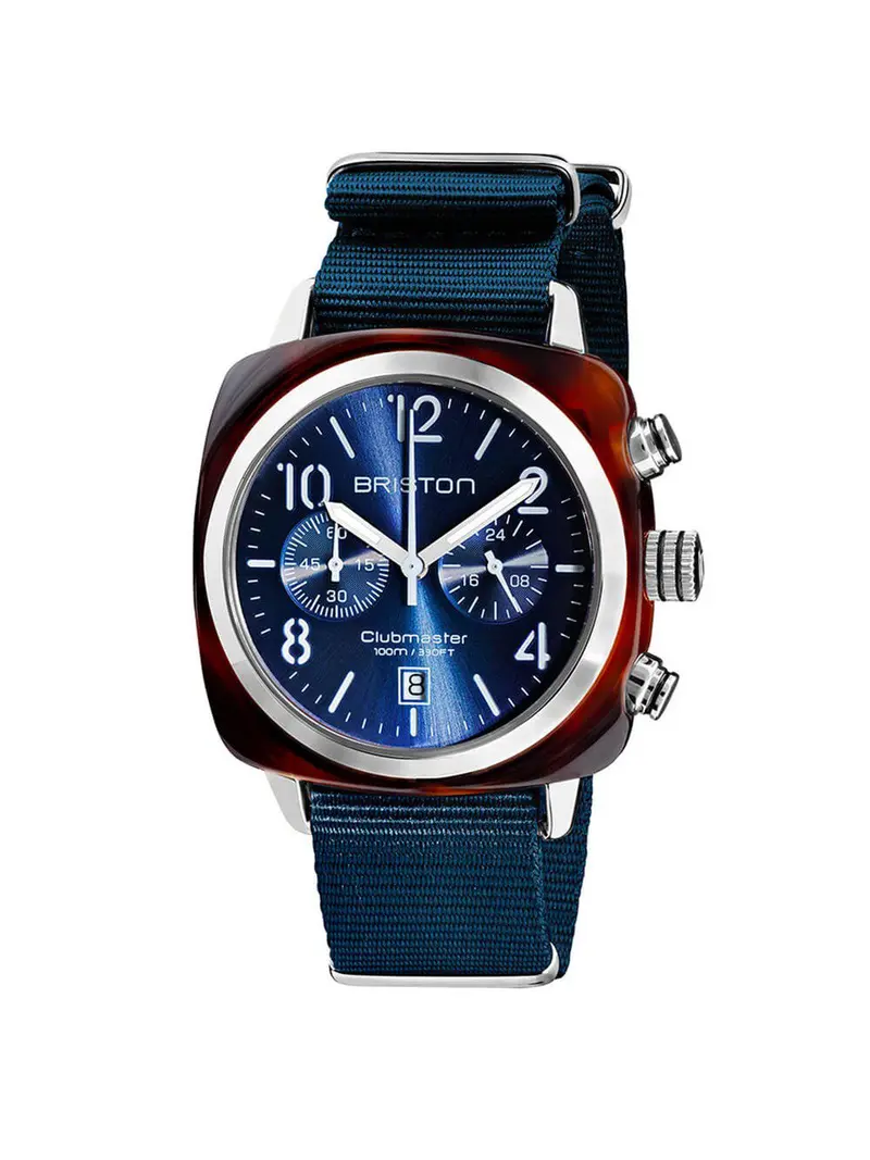 Briston Clubmaster Classic Acetate Chronograph Midnight Blue Sunray 40Mm 1