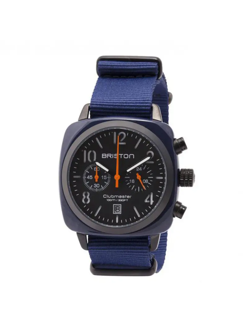 Briston Clubmaster Classic Acetate Chronograph Navy Military Pvd 40Mm 1