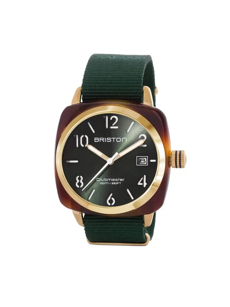 Briston Clubmaster Classic Acetate Hms Gold British Green Sunray Dial 40Mm 1