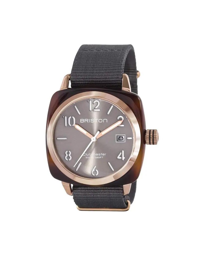 Briston Clubmaster Classic Acetate Hms Gold Grey Sunray Dial 40Mm 1