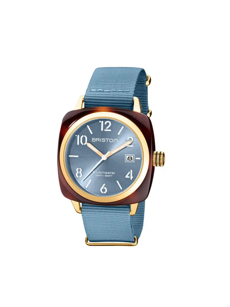 Briston Clubmaster Classic Acetate Hms Gold Ice Blue Sunray Dial 40Mm 1
